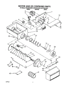 05 - Motor & Ice Container parts for Whirlpool Refrigerator ED27DQXAN05 from AppliancePartsPros.com