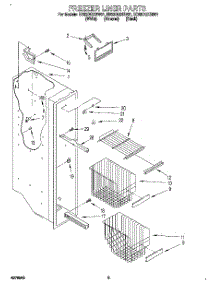 04 - Freezer Liner parts for Whirlpool Refrigerator ED22DQXBW01 from AppliancePartsPros.com
