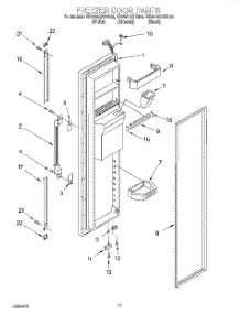 07 - Freezer Door parts for Whirlpool Refrigerator ED25DQXDB04 from AppliancePartsPros.com