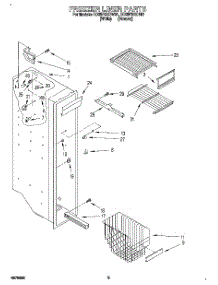 04 - Freezer Liner parts for Whirlpool Refrigerator ED25PSXDW01 from AppliancePartsPros.com