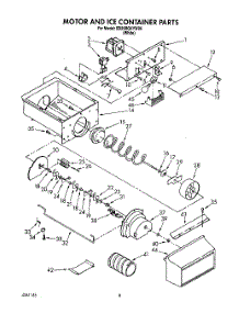 06 - Motor And Ice Container parts for Whirlpool Refrigerator ED25RQXYW00 from AppliancePartsPros.com