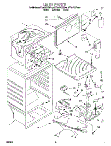 03 - Liner parts for Whirlpool Refrigerator 8ET20PKXEW00 from AppliancePartsPros.com