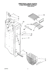04 - Freezer Liner parts for Whirlpool Refrigerator ED25PSXDW02 from AppliancePartsPros.com