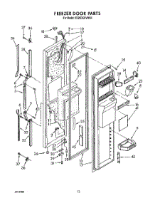 08 - Freezer Door parts for Whirlpool Refrigerator ED25DQXVM04 from AppliancePartsPros.com