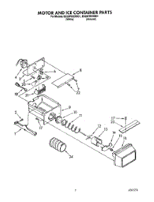 06 - Motor And Ice Container parts for Whirlpool Refrigerator ED25PWXXW01 from AppliancePartsPros.com