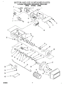 06 - Motor And Ice Container parts for Whirlpool Refrigerator ED22DQXBN01 from AppliancePartsPros.com