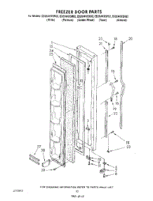 06 - Freezer Door parts for Whirlpool Refrigerator ED20AKXSW02 from AppliancePartsPros.com