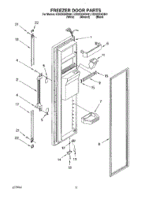08 - Freezer Door parts for Whirlpool Refrigerator ED22DQXDW01 from AppliancePartsPros.com