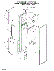 07 - Freezer Door parts for Whirlpool Refrigerator ED25DSXDN00 from AppliancePartsPros.com