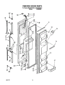 08 - Freezer Door parts for Whirlpool Refrigerator ED22ZRXXW01 from AppliancePartsPros.com
