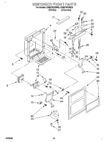 08 - Dispenser Front parts for Whirlpool Refrigerator ED25PWXBW00 from AppliancePartsPros.com
