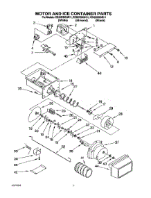 06 - Motor And Ice Container parts for Whirlpool Refrigerator ED22DQXAW11 from AppliancePartsPros.com