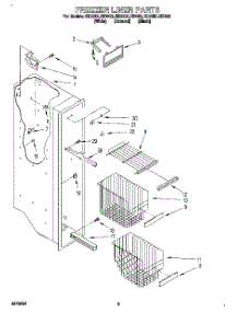 04 - Freezer Liner parts for Whirlpool Refrigerator ED22DLXBN00 from AppliancePartsPros.com