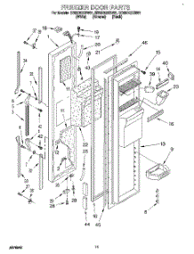 08 - Freezer Door parts for Whirlpool Refrigerator ED22DQXBB01 from AppliancePartsPros.com