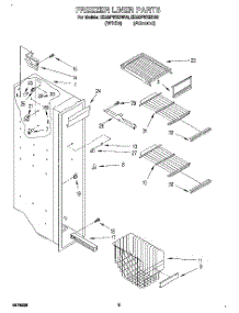 04 - Freezer Liner parts for Whirlpool Refrigerator ED25PWXBN00 from AppliancePartsPros.com