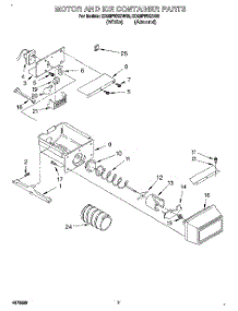 05 - Motor And Ice Container parts for Whirlpool Refrigerator ED25PWXBN00 from AppliancePartsPros.com