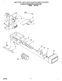 05 - Motor And Ice Container parts for Whirlpool Refrigerator ED25PWXDN00 from AppliancePartsPros.com