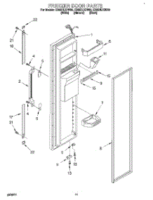 08 - Freezer Door parts for Whirlpool Refrigerator ED22DLXDN00 from AppliancePartsPros.com