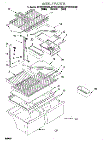 05 - Shelf, Lit / Optional parts for Whirlpool Refrigerator 8ET20ZKXDW00 from AppliancePartsPros.com