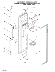 07 - Freezer Door parts for Whirlpool Refrigerator ED25DQXDW01 from AppliancePartsPros.com