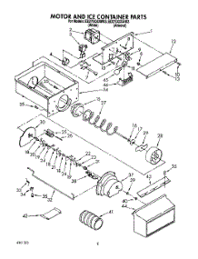 06 - Motor And Ice Container parts for Whirlpool Refrigerator ED27DQXAN03 from AppliancePartsPros.com