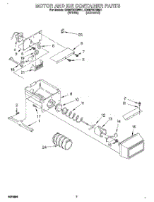 05 - Motor And Ice Container parts for Whirlpool Refrigerator ED25PWXBN01 from AppliancePartsPros.com