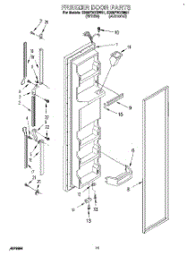 07 - Freezer Door parts for Whirlpool Refrigerator ED25PWXBN01 from AppliancePartsPros.com