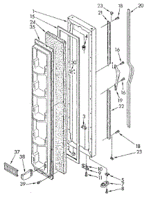 Freezer Door parts for Whirlpool Refrigerator ED20AKXSN03 from AppliancePartsPros.com