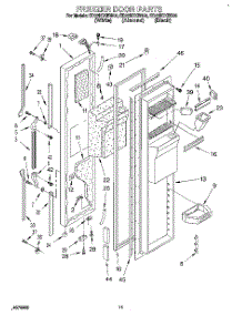 08 - Freezer Door parts for Whirlpool Refrigerator ED22HDXBB00 from AppliancePartsPros.com