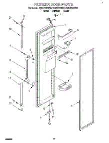 08 - Freezer Door parts for Whirlpool Refrigerator ED22DSXDW02 from AppliancePartsPros.com