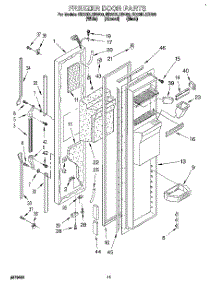 08 - Freezer Door parts for Whirlpool Refrigerator ED22DLXBB00 from AppliancePartsPros.com