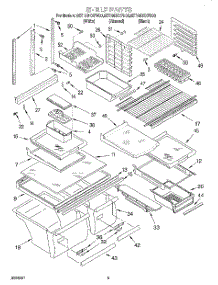 03 - Shelf parts for Whirlpool Refrigerator 9ET19DKXFB00 from AppliancePartsPros.com