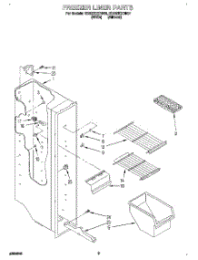 03 - Freezer Liner parts for Whirlpool Refrigerator ED20ZKXDW01 from AppliancePartsPros.com