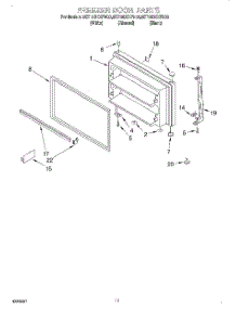 06 - Freezer Door, Lit / Optional parts for Whirlpool Refrigerator 9ET19DKXFB00 from AppliancePartsPros.com