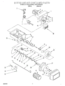05 - Motor And Ice Container parts for Whirlpool Refrigerator 7ED27DQXDN02 from AppliancePartsPros.com