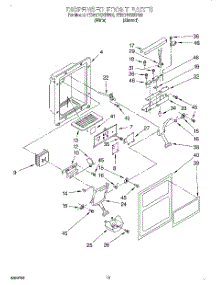 08 - Dispenser Front parts for Whirlpool Refrigerator 7ED27DQXDN02 from AppliancePartsPros.com