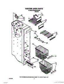 05 - Freezer Liner parts for Whirlpool Refrigerator 8ED25DQXXN00 from AppliancePartsPros.com