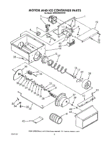 06 - Motor And Ice Container parts for Whirlpool Refrigerator 8ED25RQXXW00 from AppliancePartsPros.com