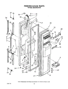 08 - Freezer Door parts for Whirlpool Refrigerator 8ED25RQXXW00 from AppliancePartsPros.com