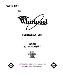 Front Cover parts for Whirlpool Refrigerator ED19CKXMWR1 from AppliancePartsPros.com