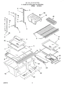 03 - Shelf parts for Whirlpool Refrigerator 9ET19DKXFN00 from AppliancePartsPros.com