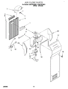 10 - Air Flow parts for Whirlpool Refrigerator ED22PWXDN01 from AppliancePartsPros.com