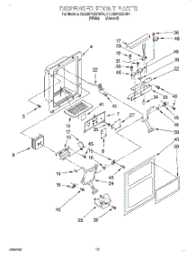 08 - Dispenser Front parts for Whirlpool Refrigerator 8ED25PQXDN01 from AppliancePartsPros.com