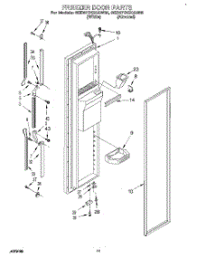 07 - Freezer Door parts for Whirlpool Refrigerator 8ED27DQXAW05 from AppliancePartsPros.com