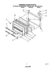 07 - Freezer Door parts for Whirlpool Refrigerator EB21DKXAW01 from AppliancePartsPros.com