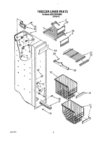 05 - Freezer Liner parts for Whirlpool Refrigerator 8ED25DQXXN01 from AppliancePartsPros.com