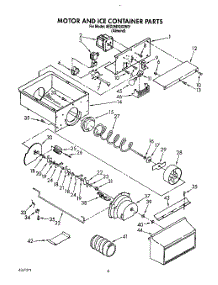 06 - Motor And Ice Container parts for Whirlpool Refrigerator 8ED25DQXXN01 from AppliancePartsPros.com