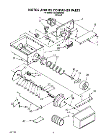07 - Motor And Ice Container parts for Whirlpool Refrigerator ED22DQXXN01 from AppliancePartsPros.com