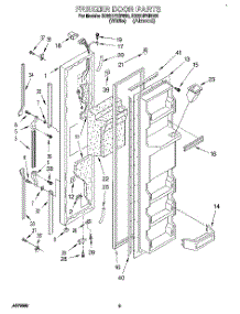 07 - Freezer Door parts for Whirlpool Refrigerator ED22HPXBW00 from AppliancePartsPros.com