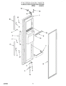 07 - Freezer Door parts for Whirlpool Refrigerator 8ED27DQXFN00 from AppliancePartsPros.com